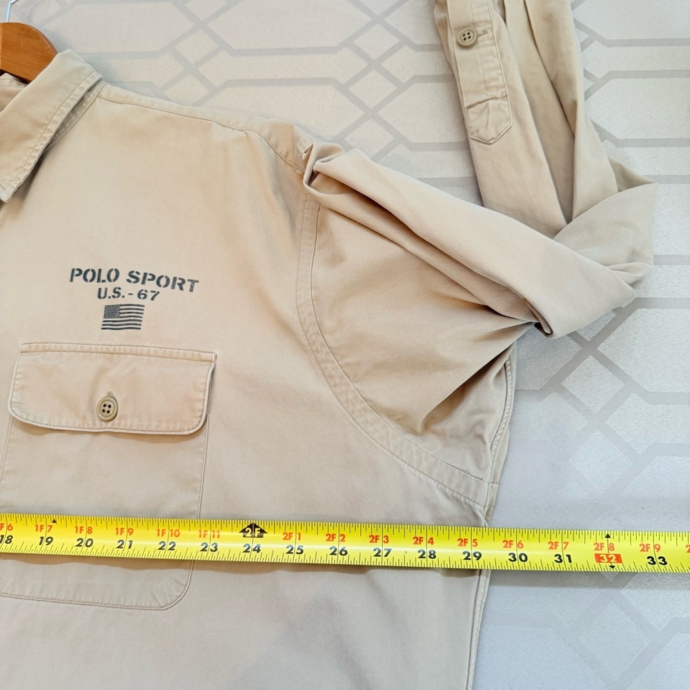 Polo Sport Men Whitfield long sleeve button-down shirt Khaki  Cotton Size XXL - Picture 7 of 12